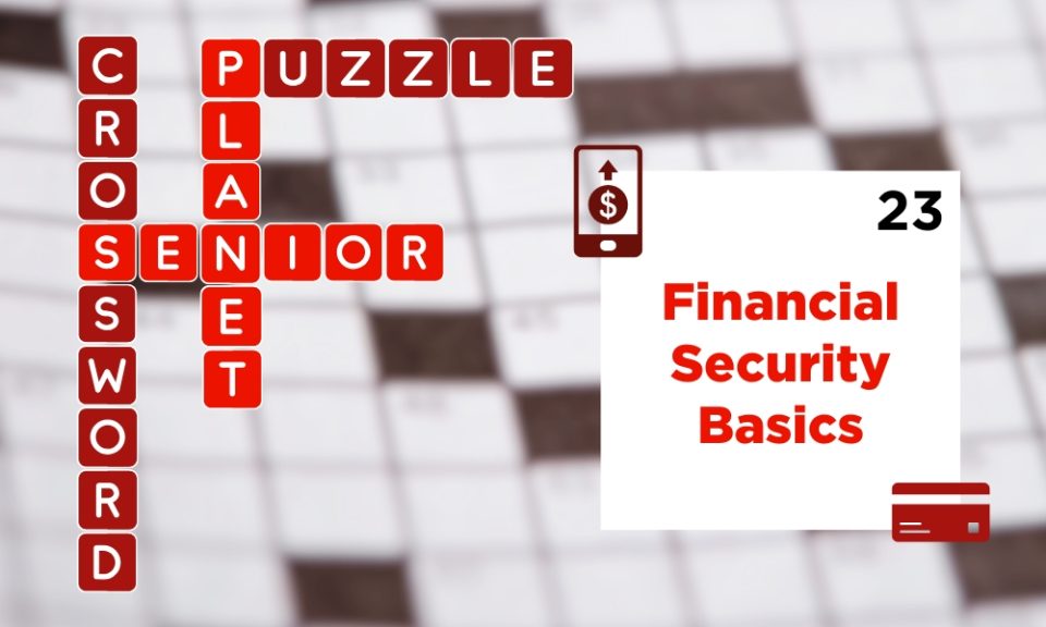 crossword puzzle featured image: "financial security basics" theme
