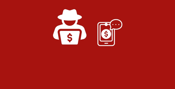 icon of online extortion scam chatting asking for money