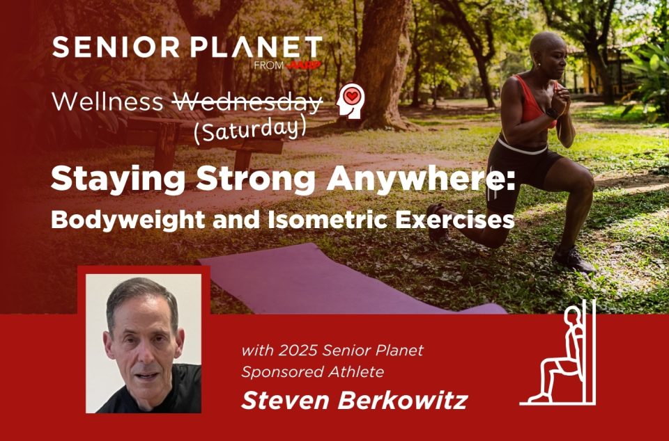 senior woman doing lunges in park