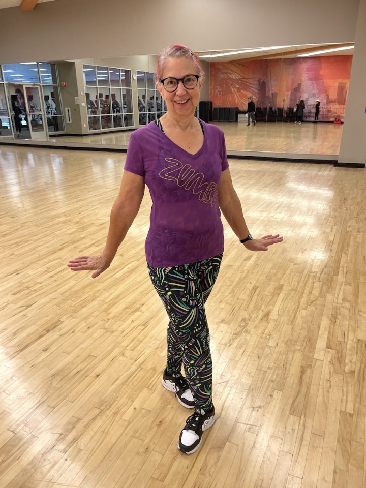 senior woman Zumba Gold dance instructor